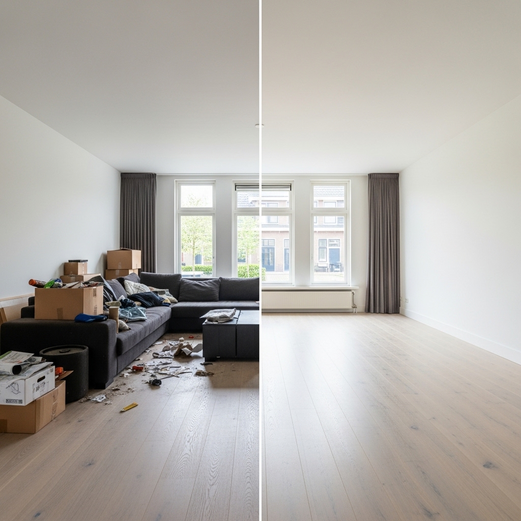 Professionele ontruimers aan het werk