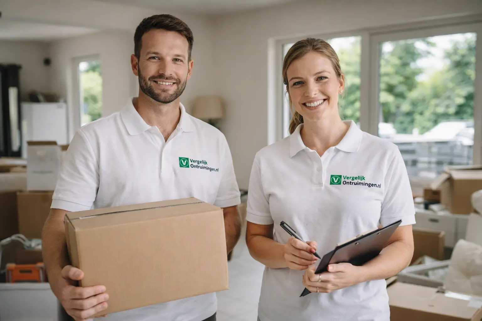 Professionele ontruimers aan het werk